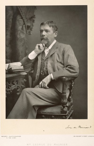 George du Maurier (1834-96), kunstenaar, cartoonist en romanschrijver, portretfoto door Stanislaus Walery