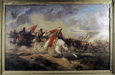 Ottomaanse Rijk: Slag bij Mohács (29 augustus 1526) tussen de troepen van de koning door Stanislaus von Chlebowski