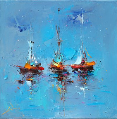 Kleurrijke boten in de weerspiegeling door Stanislav Lazarov