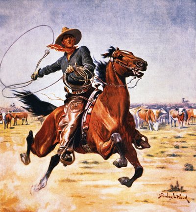 Cowboy met lasso door Stanley L. Wood