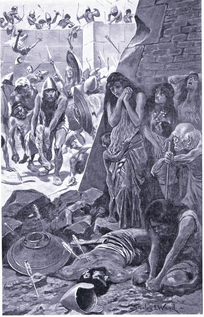 Tyrus belegerd door Nebukadnezar van Babylon door Stanley L. Wood
