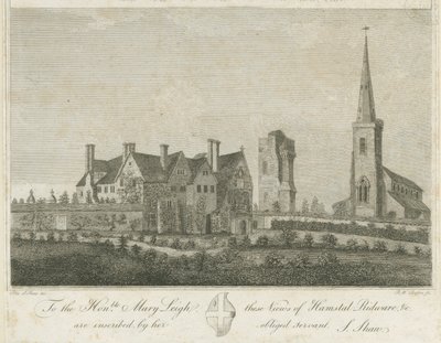 Hamstall Ridware - Kerk en Landhuis door Stebbing Shaw