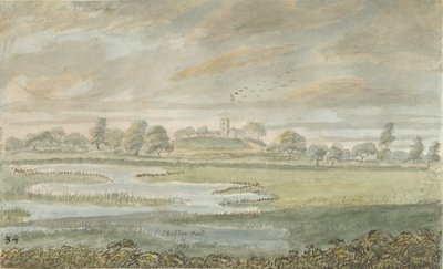 High Offley Church: aquarel schilderij, nd [1762-1802] door Stebbing Shaw