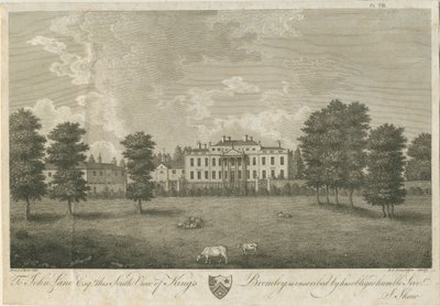Kings Bromley Hall (gravure) door Stebbing Shaw
