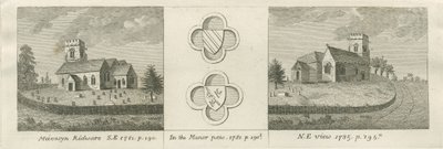 Mavesyn Ridware Kerk: gravure, 1781 door Stebbing Shaw