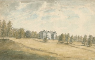 Wrottesley Hall: aquarel, nd [1762-1802] door Stebbing Shaw