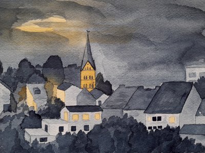 Bad Honnef bij nacht door Steegs Art Karin