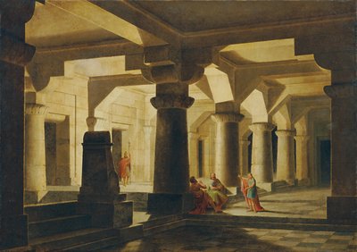 Tempelruimte bij nacht (Jozef in de gevangenis, de dromen uitleggend) door Stefan Dolliner