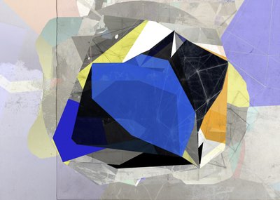 Abstracte blauwe geometrie door Stefan Fransson