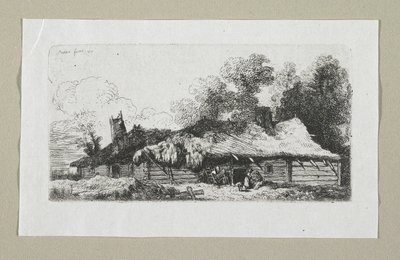 Landschap met Poolse boerderij door Stefan Juliusz Norblin de la Gourdaine