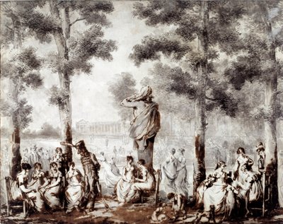 Uitzicht op het Tuilerieën terras in 1807 door Stefan Juliusz Norblin de la Gourdaine