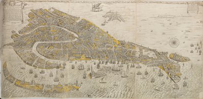 Vero e real disegno della inclita cita di Venetia. Panorama van Venetië, 1676 door Stefano Scolari