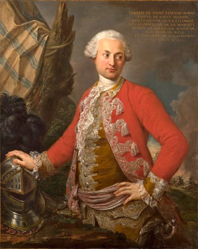 Portret van Joseph de Saint Étienne Borne, graaf van Saint Sernin, koninklijk Pools en keurvorstelijk Saksisch kamerheer, kapitein van de wacht en adjudant-generaal van de infanterie, 1755 door Stefano Torelli