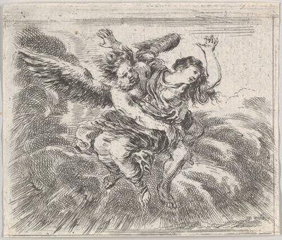 Boreas en Orithyia, uit Spel van Mythologie Jeu de la Mythologie door Stefano della Bella