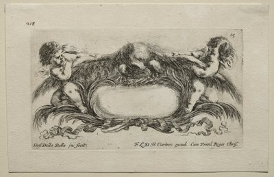 Collectie van Verschillende Caprices en Nieuwe Ontwerpen van Cartouches en Ornamenten: No 15 door Stefano della Bella