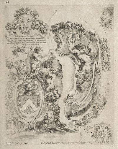 Collectie van Verschillende Caprices en Nieuwe Ontwerpen van Cartouches en Ornamenten: Nr. 2 door Stefano della Bella