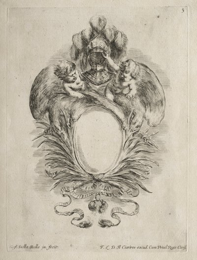 Collectie van Verschillende Caprices en Nieuwe Ontwerpen van Cartouches en Ornamenten: Nr. 5 door Stefano della Bella