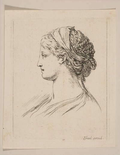 Hoofd van een Vrouw in Profiel, 1650 door Stefano della Bella