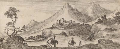 Landschap met kasteel, 1641 door Stefano della Bella