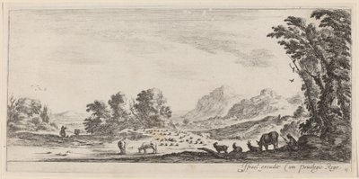 Landschap met Herder die zijn Kudde Bewaakt, in of voor 1647 door Stefano della Bella
