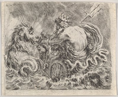 Neptunus, uit Spel van Mythologie Jeu de la Mythologie door Stefano della Bella