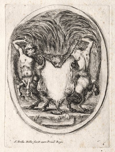 Nieuw model voor een cartouche, 1647 door Stefano della Bella