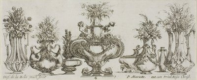 Plaat Vier uit Collectie van Verschillende Vazen door Stefano della Bella