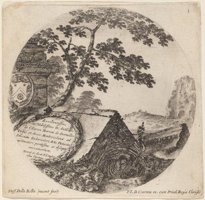 Titelpagina voor "Paysages et ruines de Rome" door Stefano della Bella