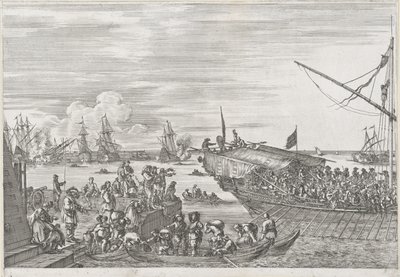 Vertrek van een galeischip in de haven van Livorno door Stefano della Bella