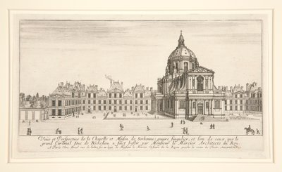 Veue et Perspective de la Chapelle et Maison de Sorbonne door Stefano della Bella