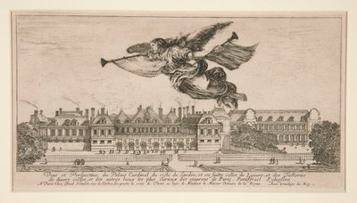 Uitzicht en perspectief van het Kardinaalspaleis door Stefano della Bella