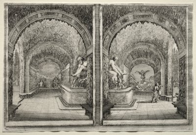 Gezichten van de Villa van Pratolino: Twee Gezichten van de Grot door Stefano della Bella