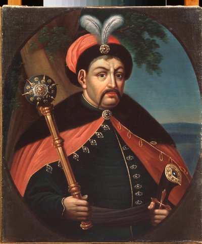 Portret van de Kozakkenhetman van Oekraïne Bohdan Chmelnytsky door Stepan Zemlykov