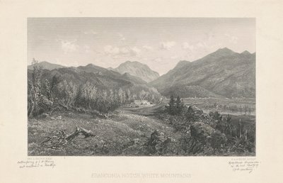 Franconia Notch, Witte Bergen door Stephen Alonzo Schoff, after George L. Brown