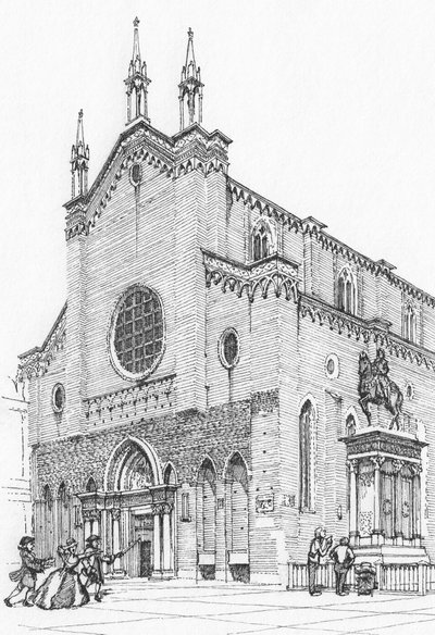 De kerk van de heiligen Zanipolo, Venetië door Stephen Conlin