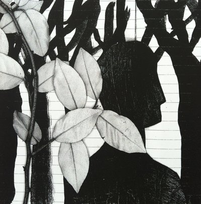 Het bos, 2014 (collage) door Stephen Dow