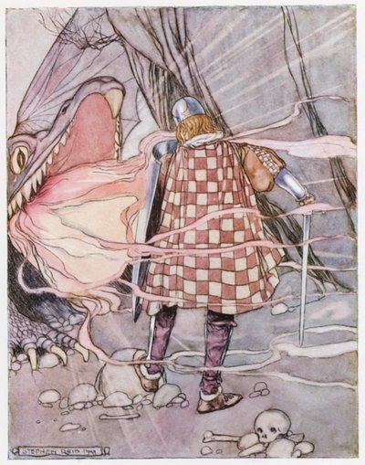 Illustratie voor Siegfried de Drakendoder door Stephen Reid