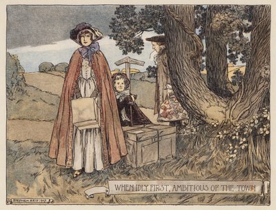 Illustratie voor The Deserted Village van Oliver Goldsmith door Stephen Reid