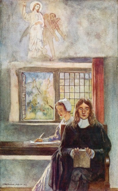 John Milton dicteert Paradise Lost aan zijn dochter door Stephen Reid