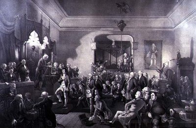 De inauguratie van Robert Burns (1759-96) als Dichter Laureaat in de Lodge, Canongate, Edinburgh door Stewart Watson