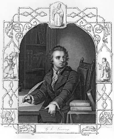 Gotthold Ephraim Lessing (1729-1781) gegraveerd door Albert Henry Payne (1812-1902) door Storck