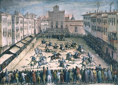Paardenjoust op het Piazza Santa Croce, 1561-1562 door Stradanus