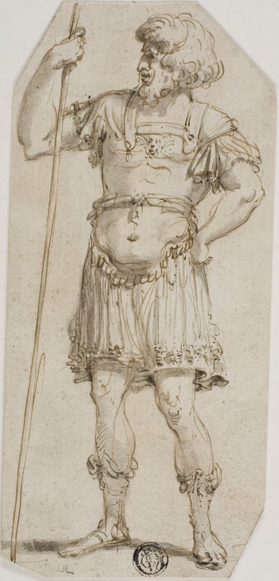 Staande Romeinse krijger met staf door Style of Raymond de Lafage