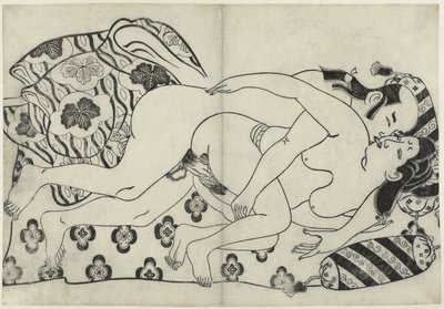 Erotische voorstelling door Sugimura Jihei (attributed to)