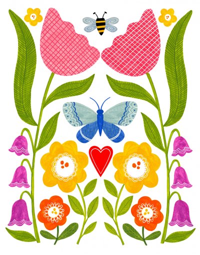 Folk Art Garden door Susan Black