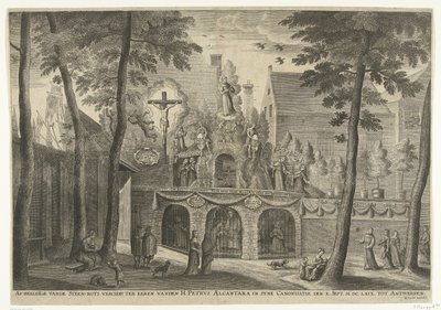 Stellage opgericht te Antwerpen ter gelegenheid van de heiligverklaring van Petrus van Alcantara in 1669 door Susanna Verbruggen (possibly)