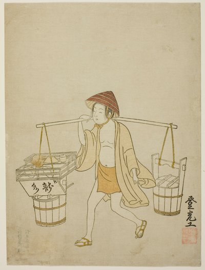 Een waterverkoper door Suzuki Harunobu