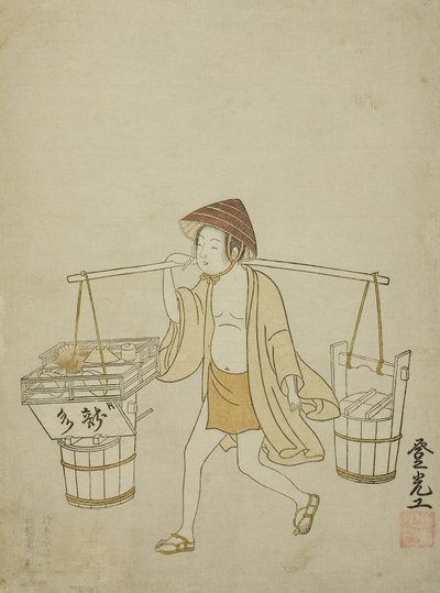 Een Waterverkoper, 1765 door Suzuki Harunobu
