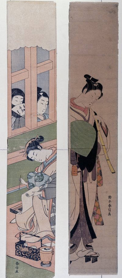 Courtisanes, door Suzuki Harunobu (1725-1770), Japan door Suzuki Harunobu