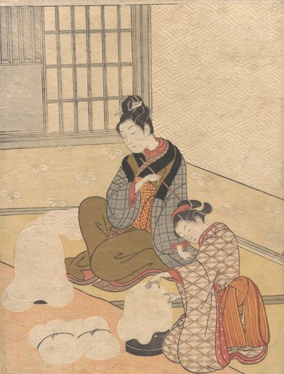 Avondsneeuw op de Nurioke, uit de serie Acht Salon Zichten, ca. 1766 door Suzuki Harunobu